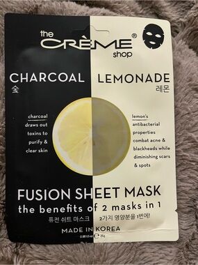 The Crème Shop Charcoal Lemonade Fusion Sheet Mask - set of 4